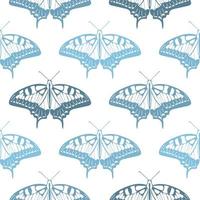 padrão sem emenda de borboletas azuis vetor