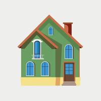 ilustração vetorial minimalista e bela casa verde vetor