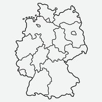doodle desenho à mão livre do mapa da Alemanha. vetor