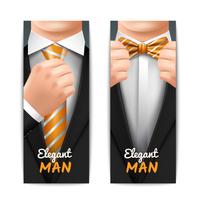 Conjunto de Banners de homem elegante vetor