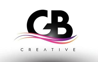 ícone de design de carta de logotipo gb. letras gb com linhas coloridas e criativas de swoosh vetor