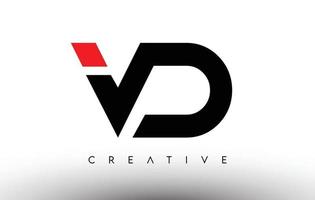 design moderno criativo do logotipo da carta de vd. vetor de logotipo de letras de ícone vd