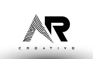 design de logotipo de carta de zebra de impressão digital de ar. logotipo da ar com vetor de ícone criativo de impressão digital