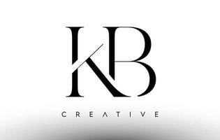 kb minimalista serif moderno carta logotipo em preto e branco. Vetor de ícone de design de logotipo de serifa criativa kb