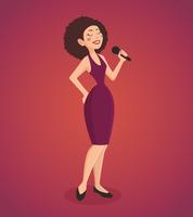 Ilustração de mulher cantora vetor
