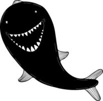 tubarão grande fofo. ilustração vetorial vetor