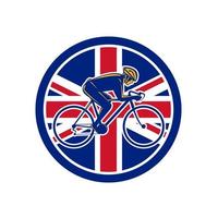 mascote ciclista britânico estilo retro vetor