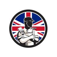 mascote do trabalhador braçal britânico estilo retro vetor