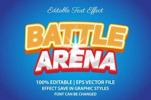 efeito de texto editável 3d da arena de batalha vetor