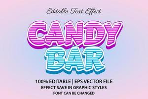 efeito de texto editável 3d rosa e azul barra de chocolate vetor