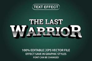 o último efeito de texto editável Warrior em 3D