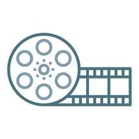 ícone de duas cores de linha de bobina de filme vetor