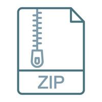 ícone de duas cores de linha de arquivo zip vetor