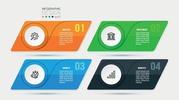 modelo de infográfico de negócios com projeto de etapa ou opção. vetor