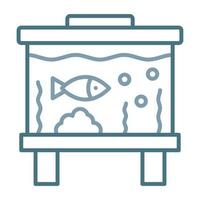 ícone de duas cores da linha do tanque de peixes vetor