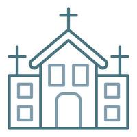 ícone de duas cores da linha da igreja vetor
