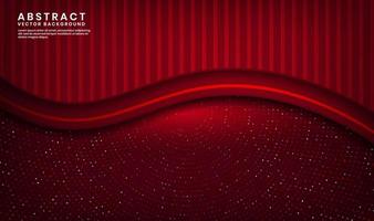 Fundo abstrato de luxo vermelho 3D, camada de sobreposição no espaço escuro com decoração de efeito de pontos aleatórios de brilho. elemento de modelo moderno estilo futuro para panfleto, banner, capa, folheto ou página de destino vetor