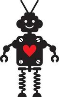 robô com coração vetor