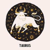 taurus é um signo do zodíaco. horóscopo e astrologia. ilustração vetorial em um estilo simples. vetor