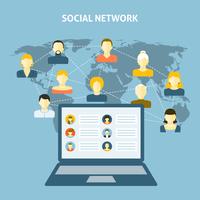 Conceito de rede social vetor
