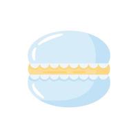 bonito dos desenhos animados macaron, biscoito macaroon. sobremesa francesa tradicional isolada no fundo branco. elemento decorativo para padaria, café. ilustração vetorial plana. vetor