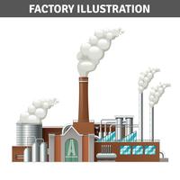 Ilustração realista de fábrica vetor