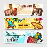 Conjunto de Banner de viagem vetor