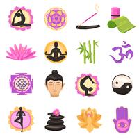 Conjunto de ícones de ioga vetor