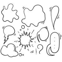 conjunto de bolhas do discurso de mão desenhada com sombras de meio-tom. ilustração vetorial fundo isolado vetor