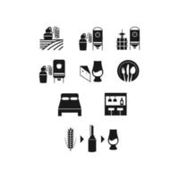 destilar vinificação fermentação vector icon set pack