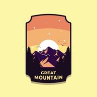 ilustração de paisagem de grande aventura de montanha ao ar livre vetor