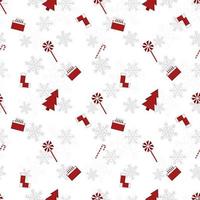 padrão de repetição de vetor de silhueta de objeto de Natal vermelho criado no fundo branco, padrão de repetição de objeto de Natal de arestas afiadas.