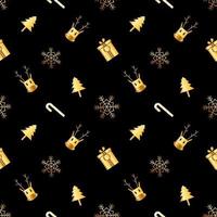 padrão de Natal sem costura criado em gradiente dourado. padrão de repetição de Natal para capa de presente, embalagem, papel de embrulho, tecido. vetor