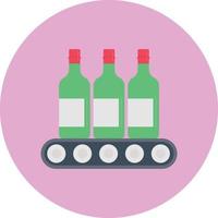 ícone plano de círculo de garrafas de vinho vetor