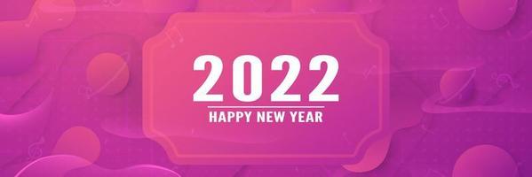 feliz ano novo 2022, abstrato moderno em estilo líquido e fluido. corte de papel roxo. vetor