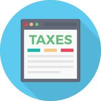 ícone plano de círculo de taxação online vetor