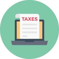 ícone plano de círculo de impostos online vetor