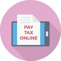 ícone plano do círculo online para pagar imposto vetor