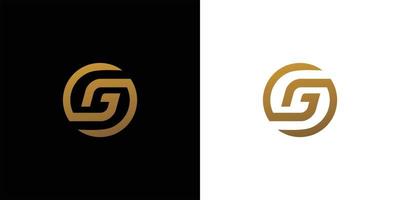 design moderno e sofisticado do logotipo das iniciais gs 2 vetor