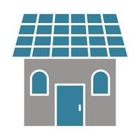 ícone de duas cores de glifo solar de casa vetor