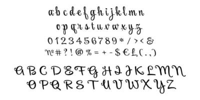 conjunto de alfabeto manuscrito vetor