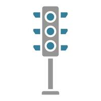 ícone de duas cores de glifo de semáforo vetor