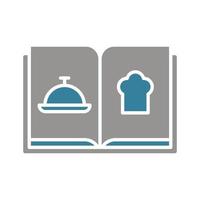 ícone de glifo de duas cores do livro de receitas vetor