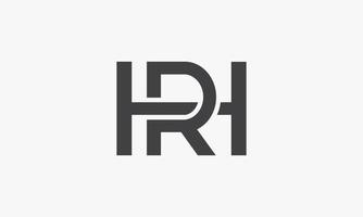 logotipo da letra rh ou hr isolado no fundo branco. vetor