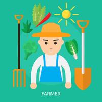 Ilustração conceitual de agricultor vetor