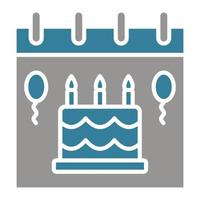 ícone de duas cores de glifo de evento de aniversário