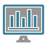 gráfico de barras ícone glifo de duas cores online vetor