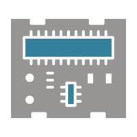 ícone de glifo de duas cores da placa pcb vetor