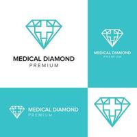 modelo de vetor de ícone de logotipo médico de diamante