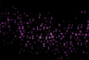 pano de fundo vector roxo escuro com elementos de álgebra.